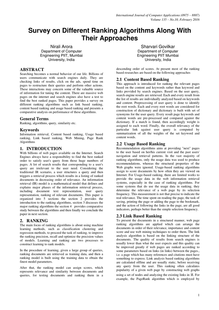 Ranked Algorithm What are different ranking algorithms? - Data Science, AI and ML ...