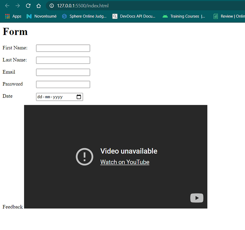 I used iframe and embedded a youtube video , which is not playable ...