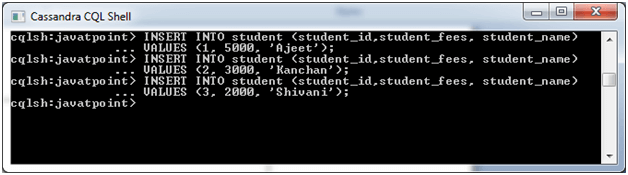 Cassandra Create data 2