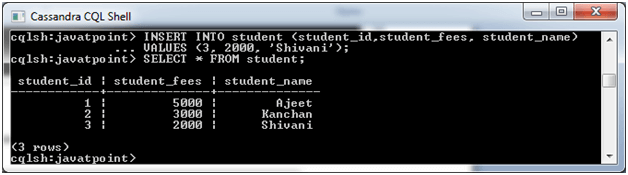 Cassandra Create data 3